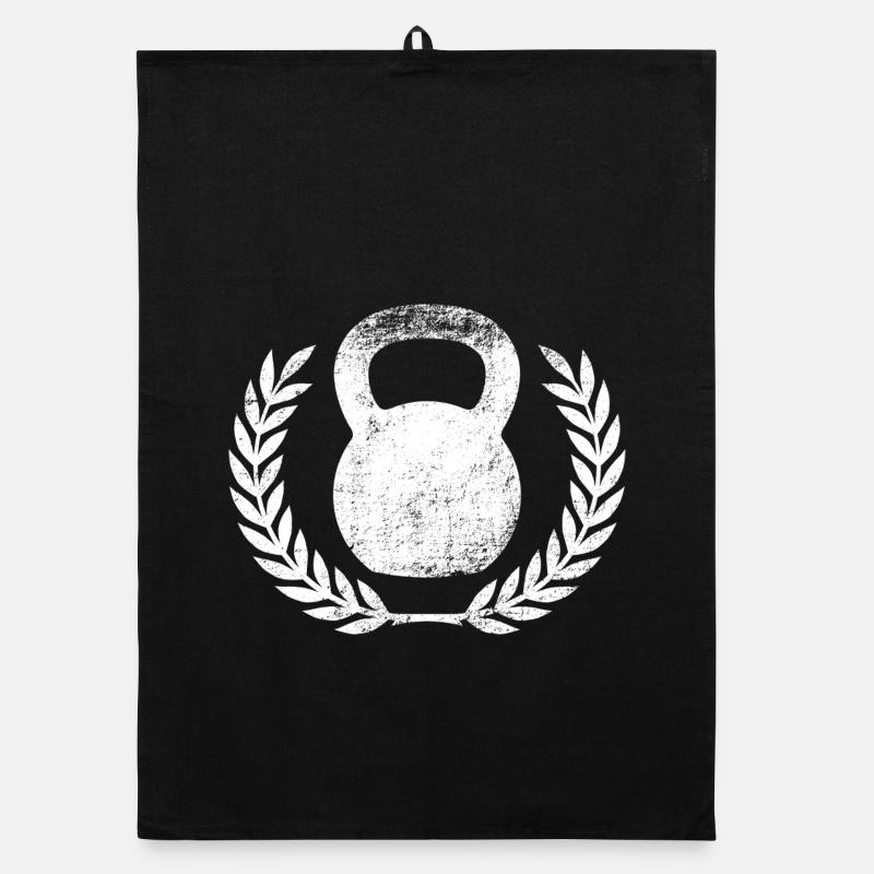 Kettlebell - Organic Geschirrtuch - Schwarz
