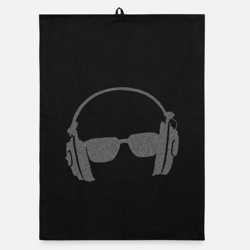 Casque Casque Silhouette de lunettes de soleil - Torchon bio - noir
