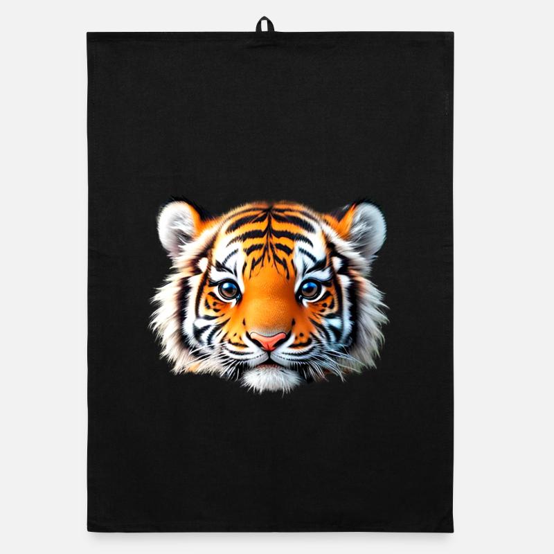 Tête de bébé tigre Torchon bio