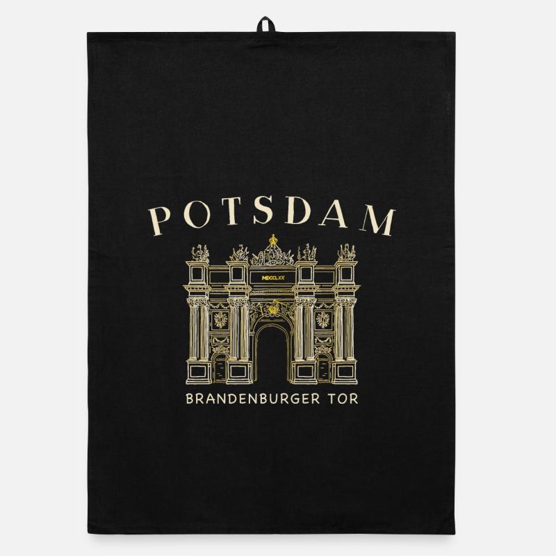 Potsdam, Brandenburg Gate, Germany Drawing Organic dish towel