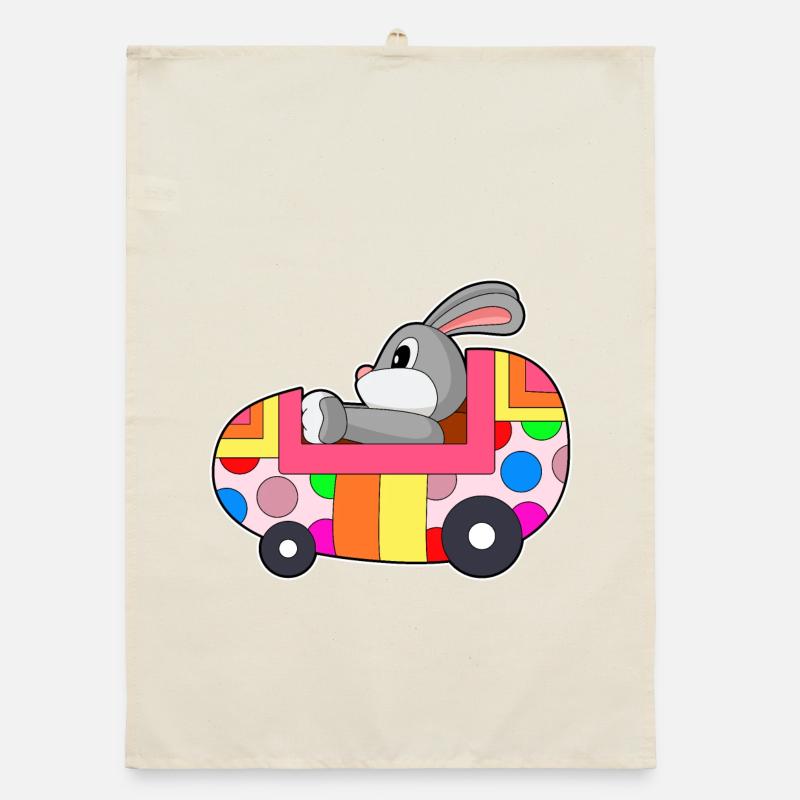 Bunny Easter Car Organic dish towel