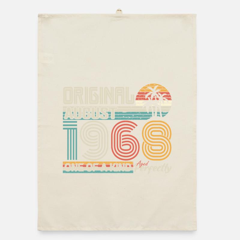 August 1968 anniversaire August 1968 cadeau Torchon bio