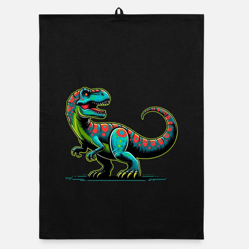 Dinosaure - Torchon bio - noir