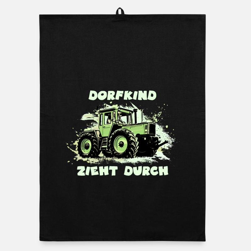 Village child pulls through Organic dish towel