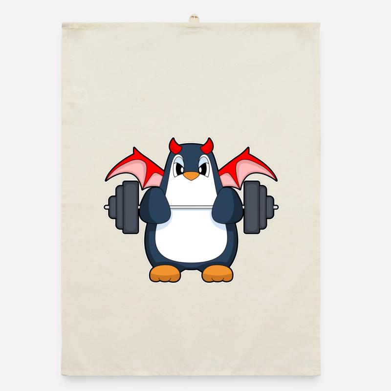 Pingouin Halloween Musculation Torchon bio
