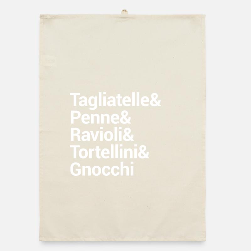 Pasta Culinary Typography Design Organic dish towel