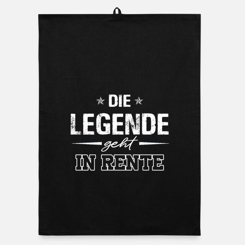 Die Legende geht in Rente – Ruhestand mit Stil - Organic Geschirrtuch - Schwarz