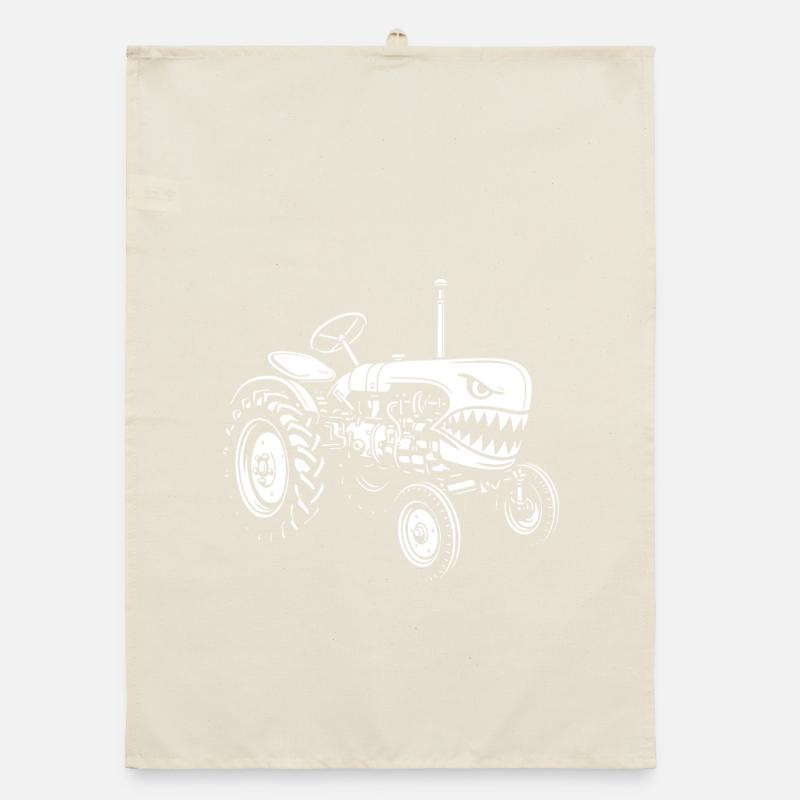 Shark Tractor Attack Organic dish towel