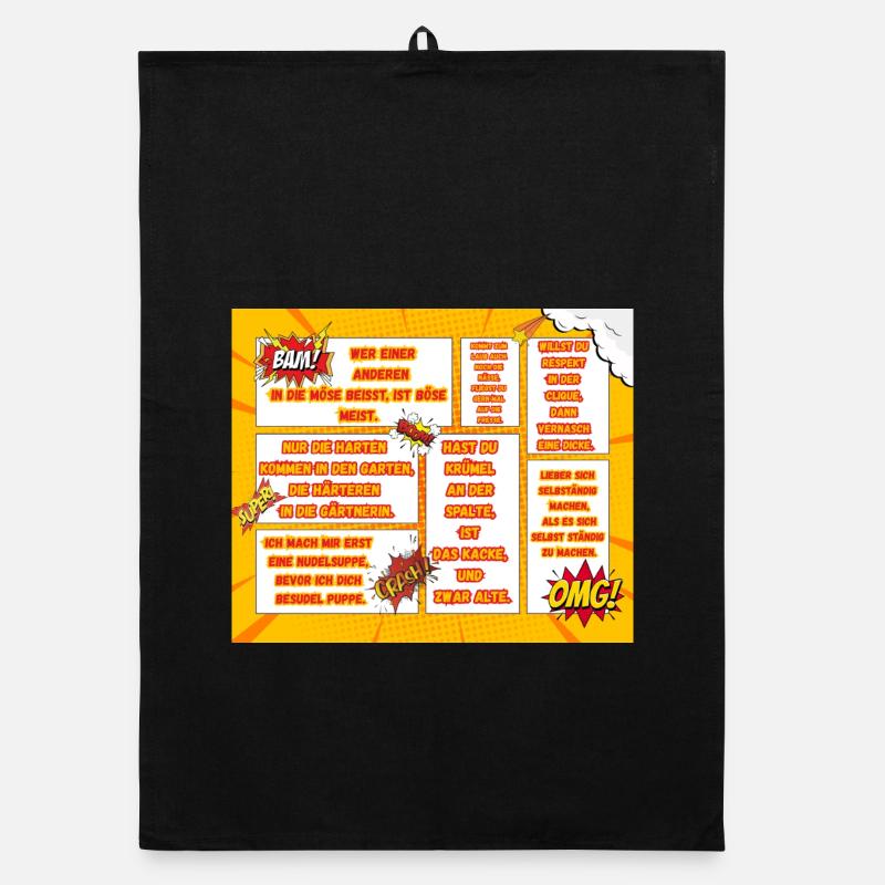 Comic-style sayings for encouragers Organic dish towel