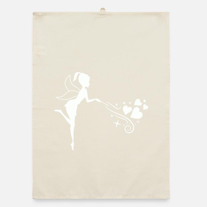 Märchenhafte Fee mit Herzmagie Organic Geschirrtuch