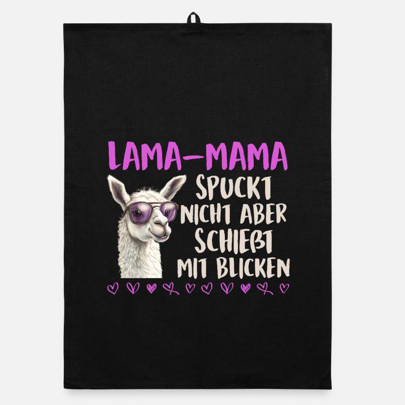 Soon mom LLAMA MOM DOESN'T SPIT LOOKS Organic dish towel