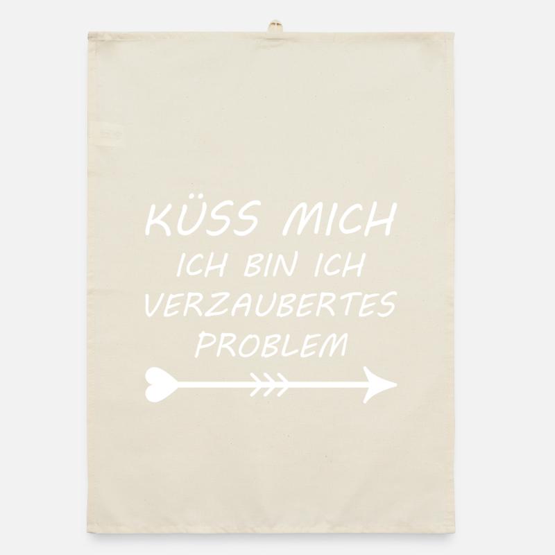 Küss mich ich bin ein verzaubertes Problem Organic Geschirrtuch