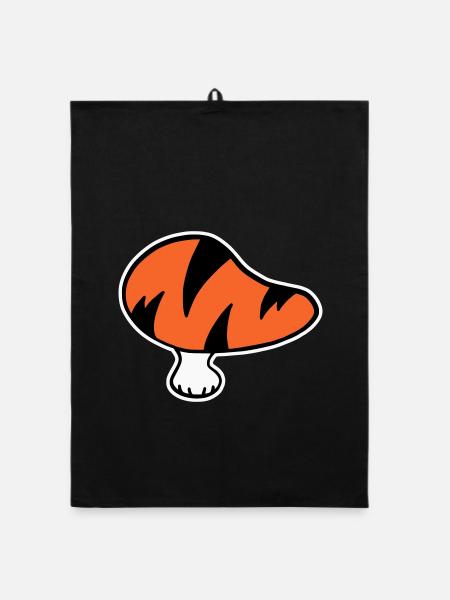 Tigerpilz Logo STICK-Variante - Organic Geschirrtuch - Schwarz - Vorne