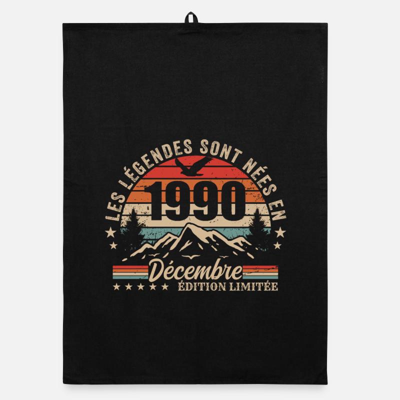 Retro December 1990 - 35 Years Gift Organic dish towel