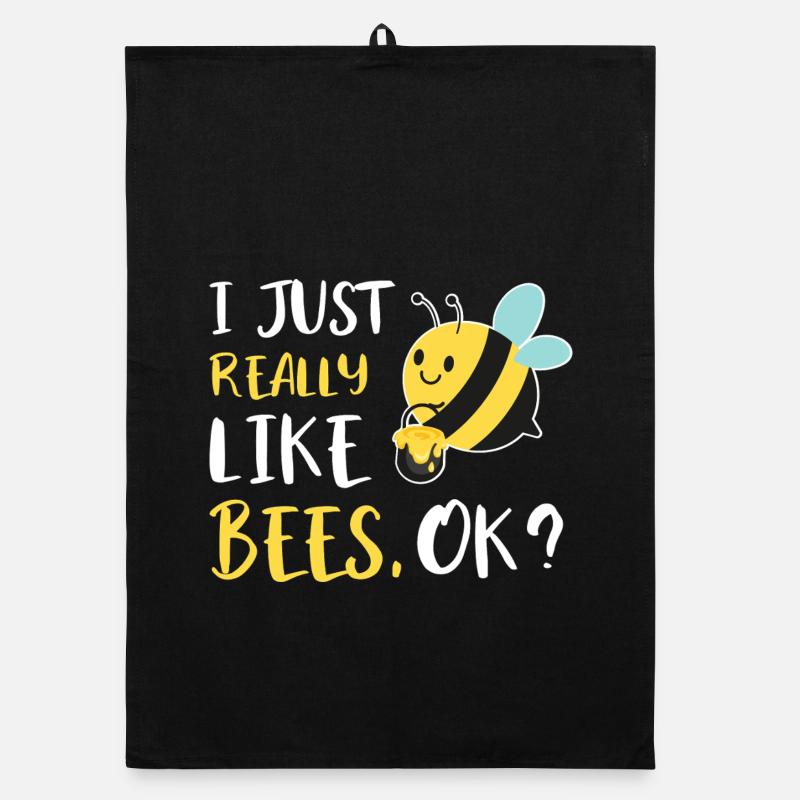 Cute Bee Cartoon Honey Bee Bee Fan Organic dish towel