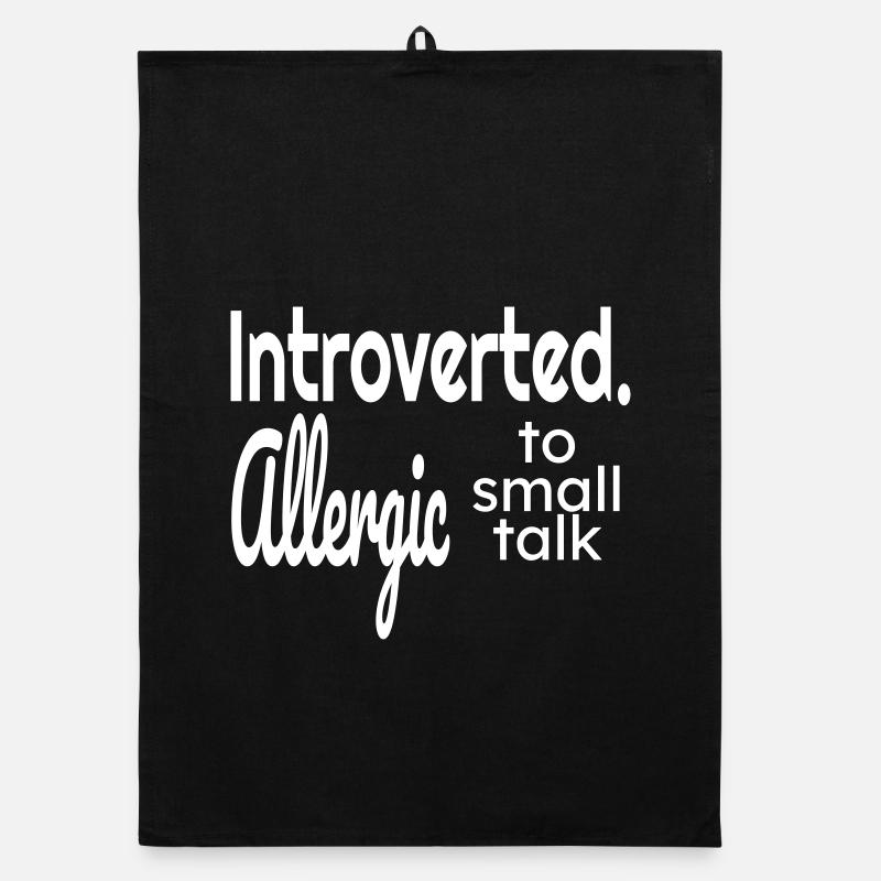 Introvertierte, allergisch gegen Smalltalk - Organic Geschirrtuch - Schwarz