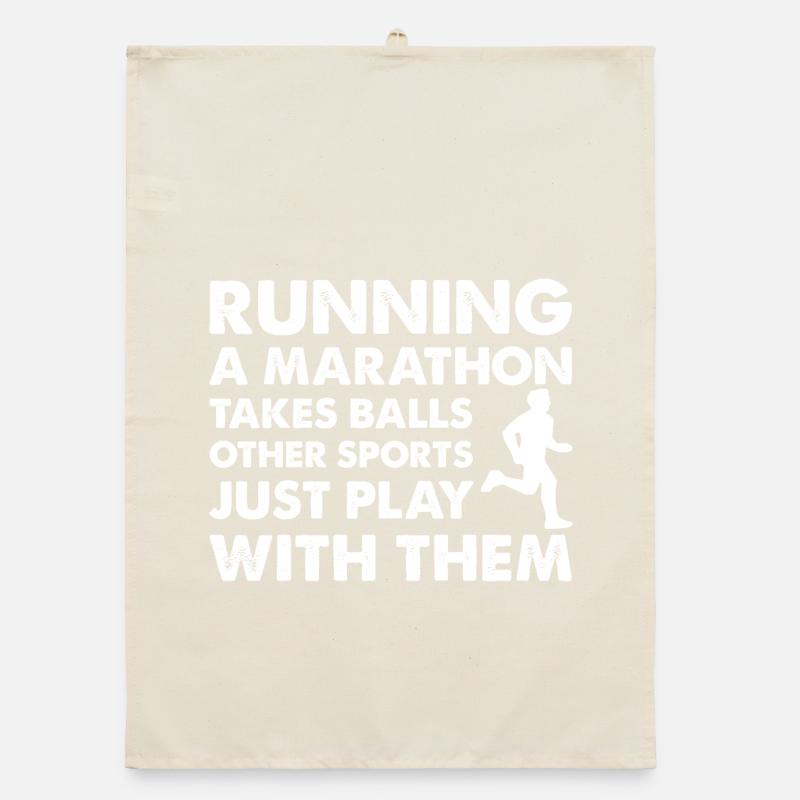 Coureur de marathon Un marathon demande du courage Torchon bio