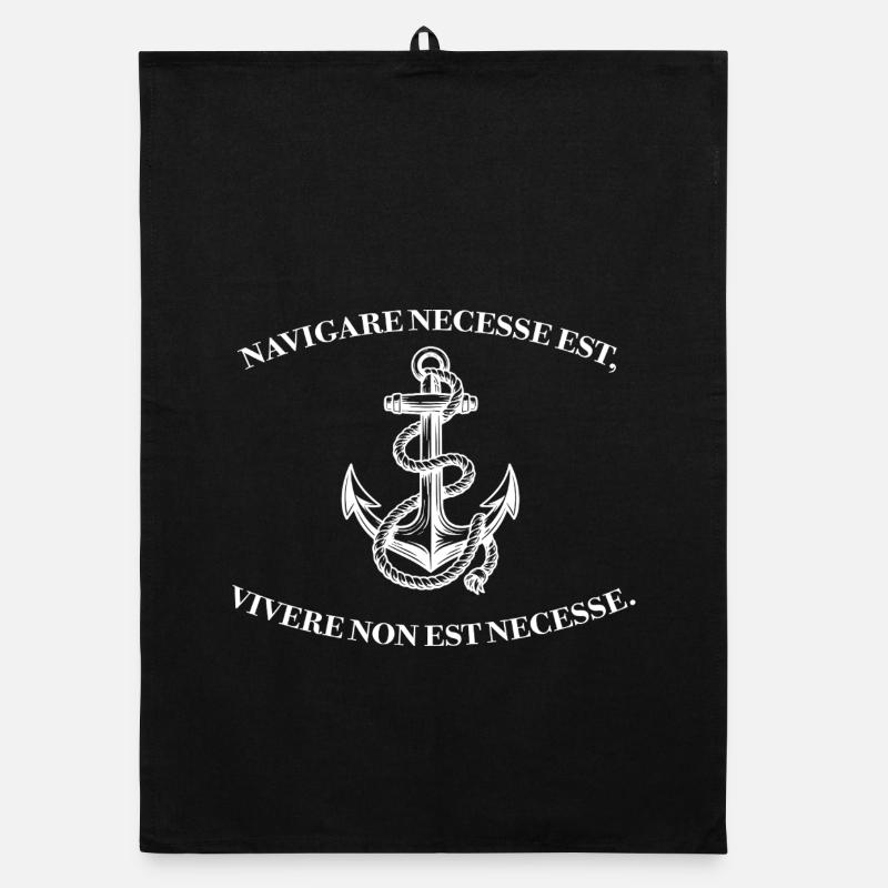 Anchor Circle Quote Nautical Heritage Organic dish towel