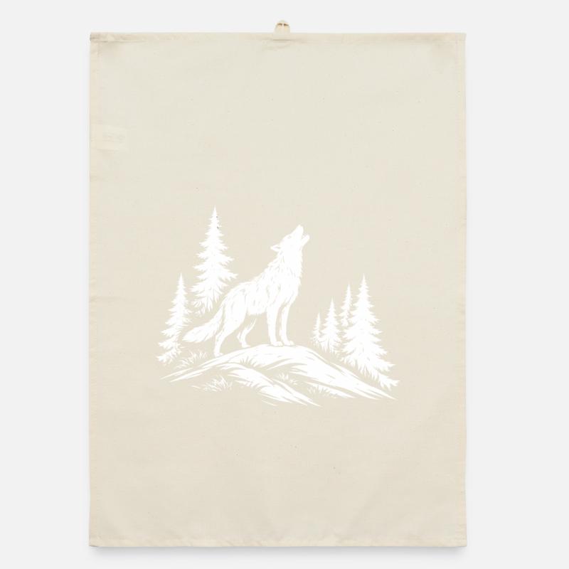 howling wolf Organic dish towel