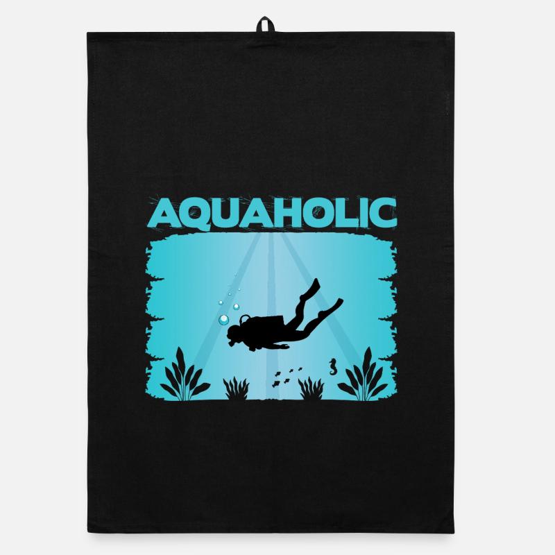 Taucher Spruch Design Organic Geschirrtuch