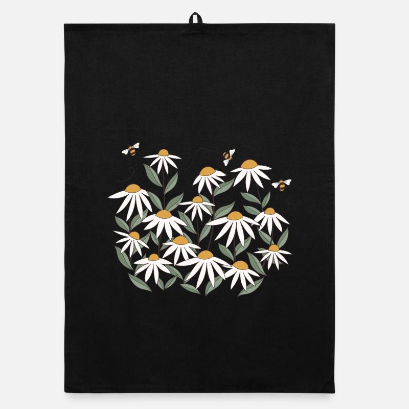Wildflower with bees Organic dish towel