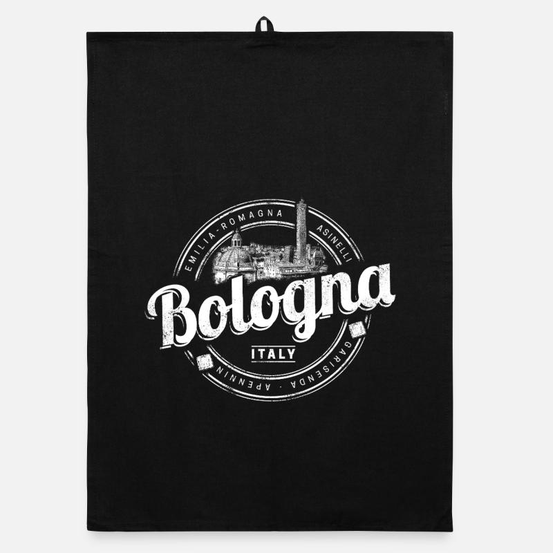 Bologna Emilia-Romagna mit Pasta Italien Souvenir Organic Geschirrtuch