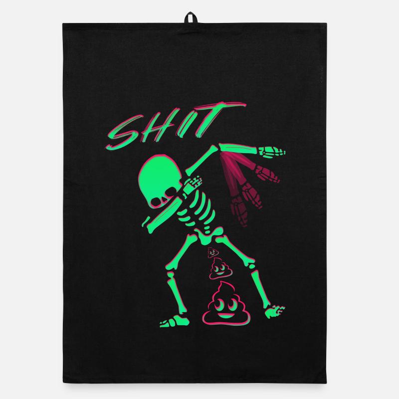 Funny skeleton Organic dish towel