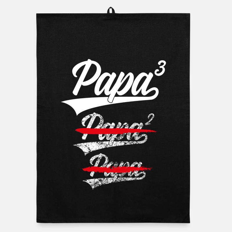 PAPA HOCH 3 KINDER WERDENDER VATER PAPASHIRT Organic Geschirrtuch