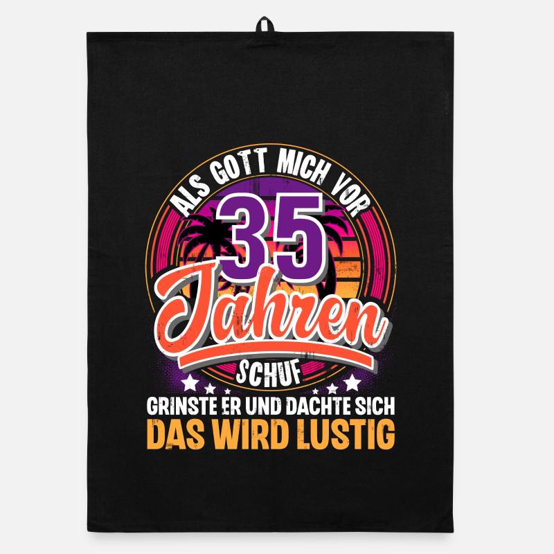35. Geburtstag Als Gott Mich Schuf Vor Organic Geschirrtuch