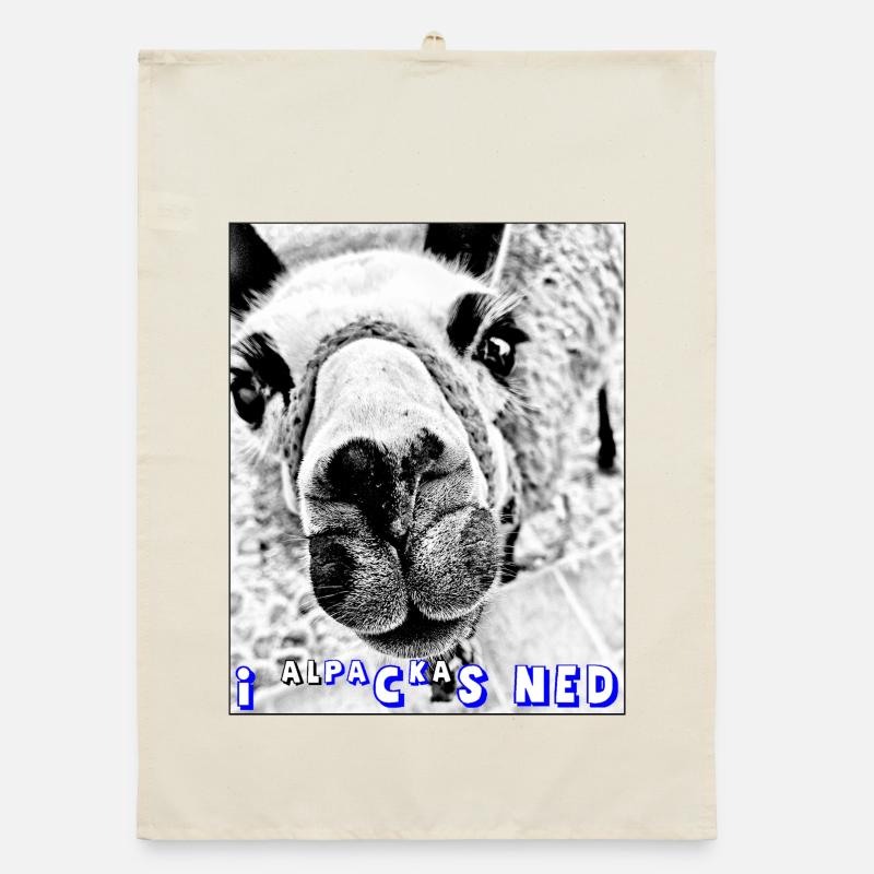 ALPACA, i packs ned, I don't pack that, puns Organic dish towel