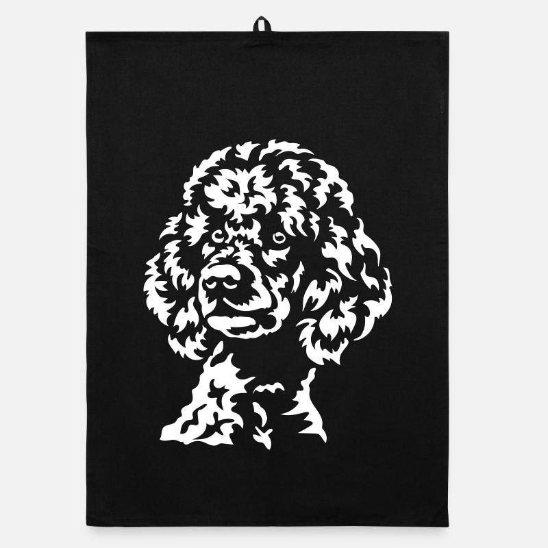 Big Poodle Head "Black Edition" Organic dish towel