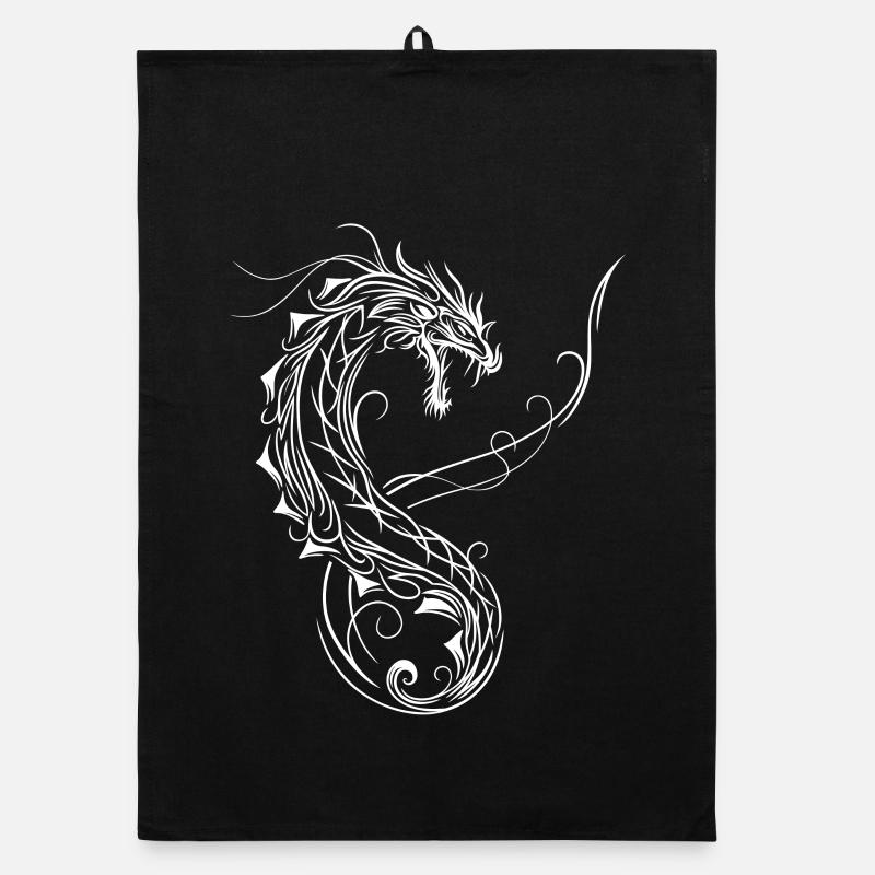 Drache Fantasy Feuerdrache Organic Geschirrtuch