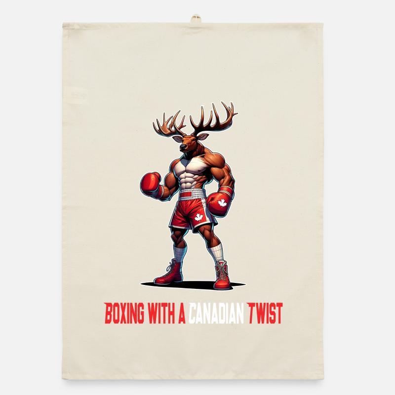 Canada elk box design Organic dish towel