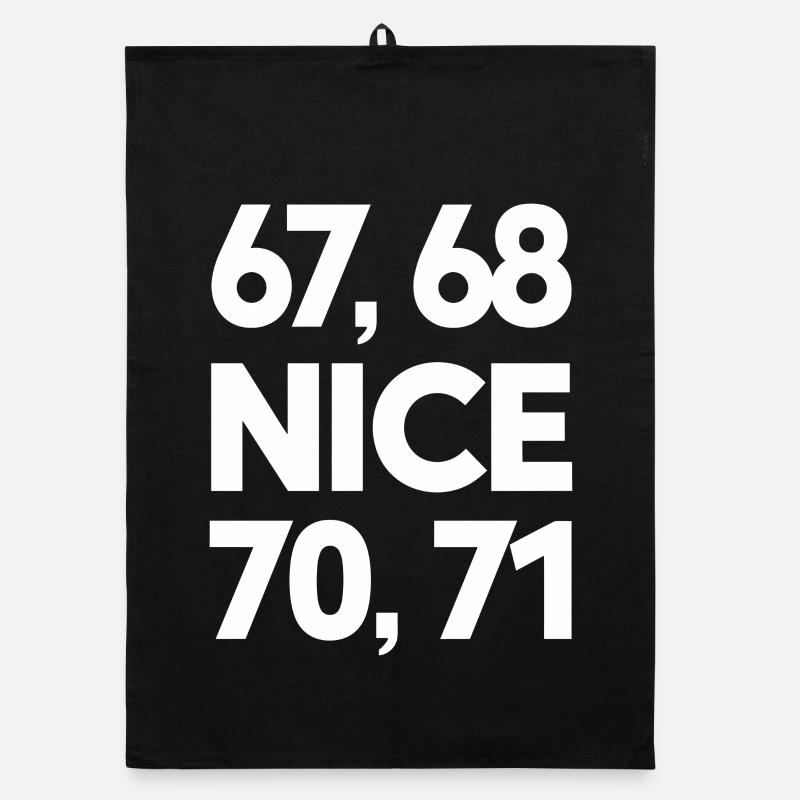 « 67, 68, Nice, 70, 71 » Mème - Torchon bio - noir