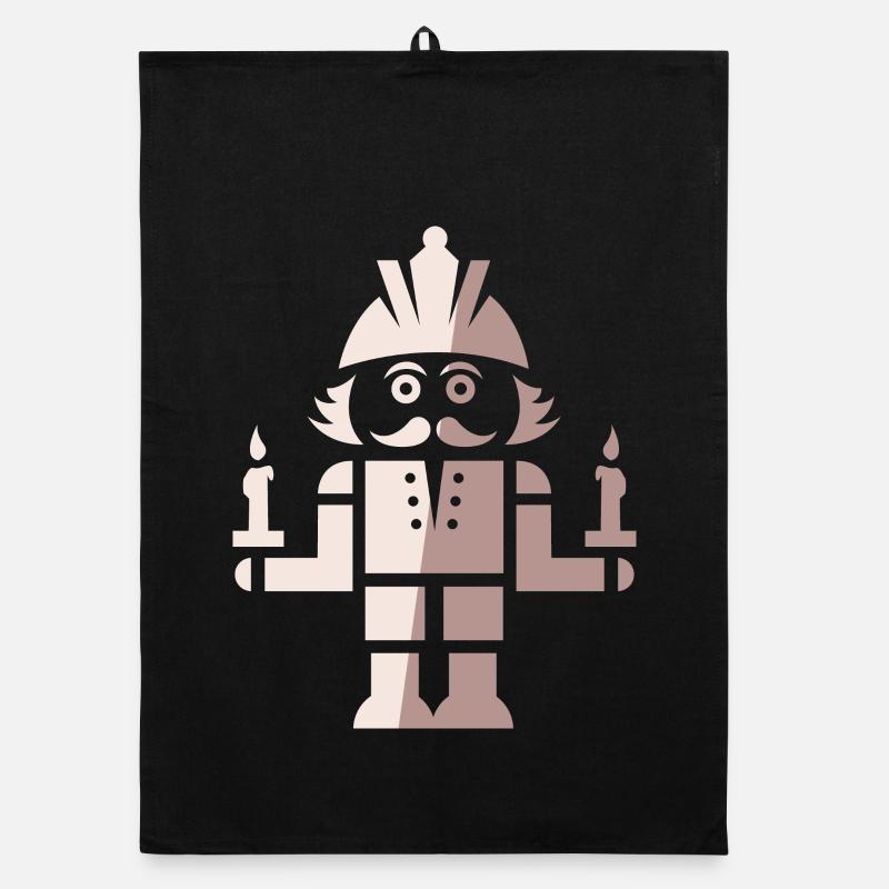 Nutcracker Miner Christmas Symbol Candles Organic dish towel