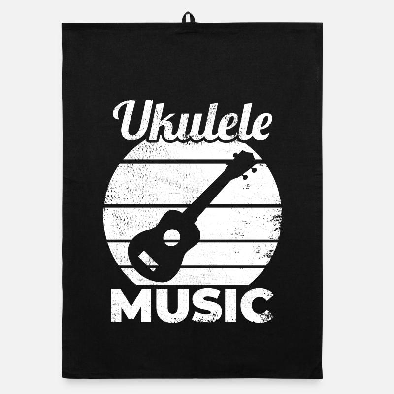 Funny Ukulele Music Organic dish towel