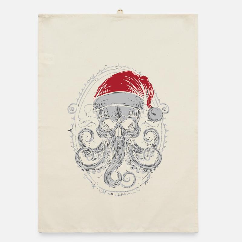 Dark Xmas Skull – Octopus Octopus Tentacle Organic dish towel
