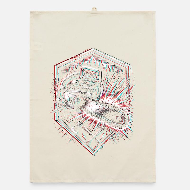 Conception forestière à la hache à tronçonneuse Torchon bio