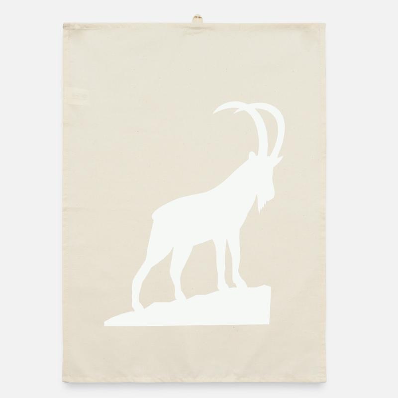 Alpenbock Silhouette Organic Geschirrtuch
