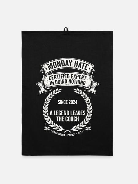 Monday Hate Certified Expert - Organic Geschirrtuch - Schwarz - Vorne