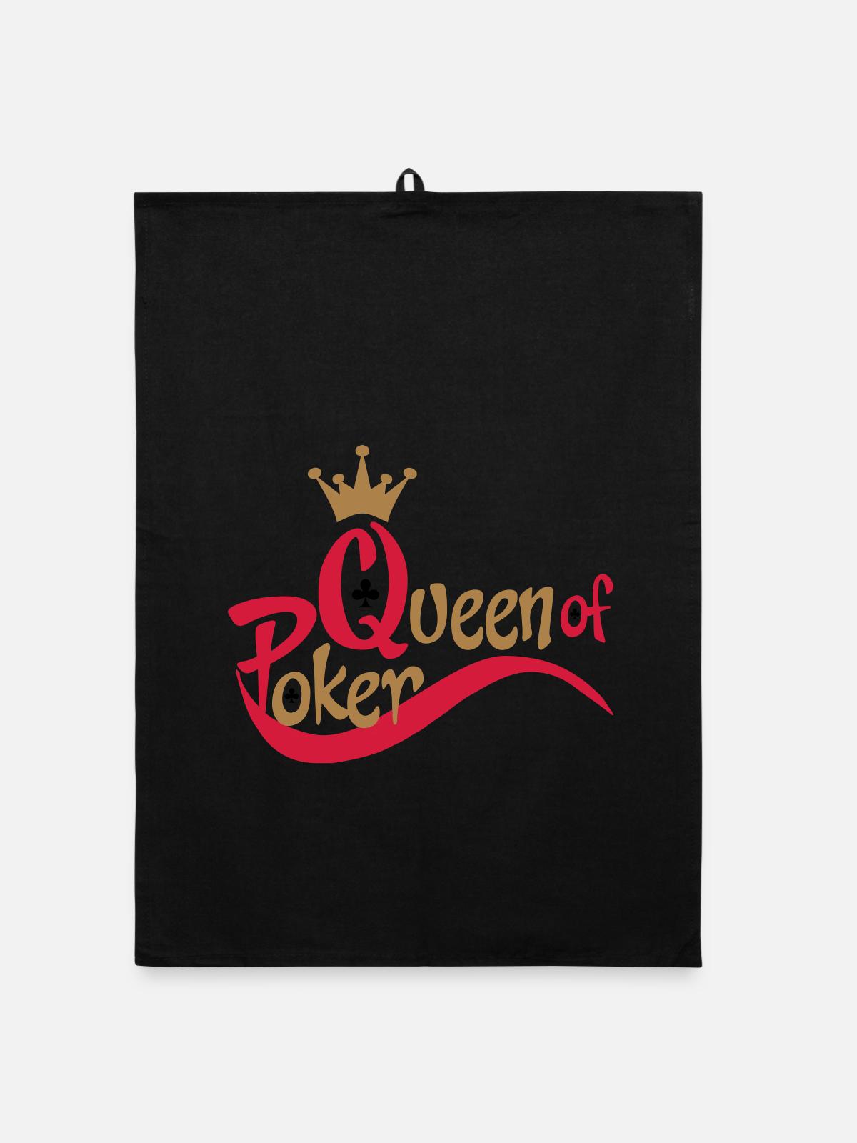 poker - Organic Geschirrtuch - Schwarz - Vorne
