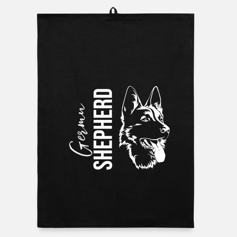 Deutscher Schäferhund - Organic Geschirrtuch - Schwarz