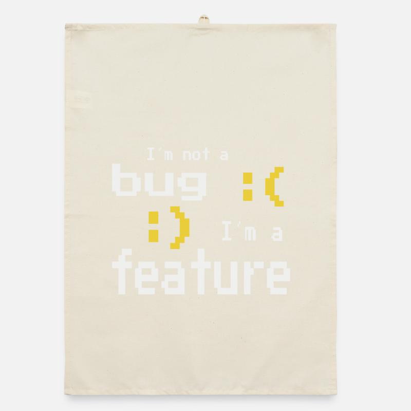 I'm not a bug - I'm a feature! Organic dish towel