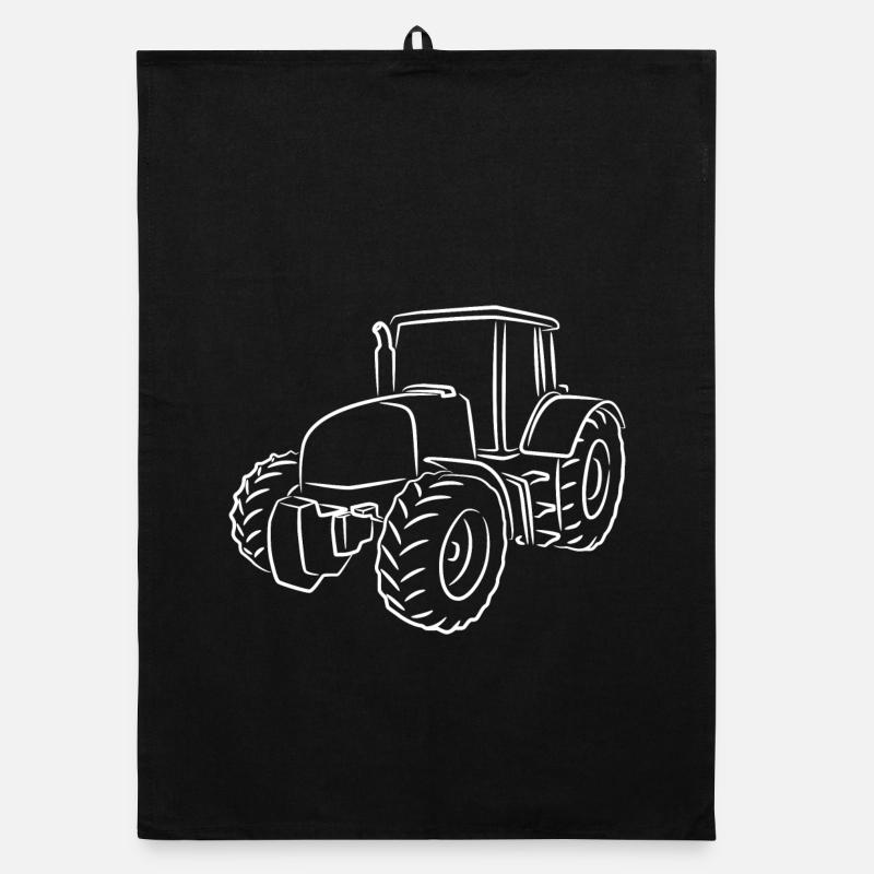 Tractor Sketch Organic dish towel