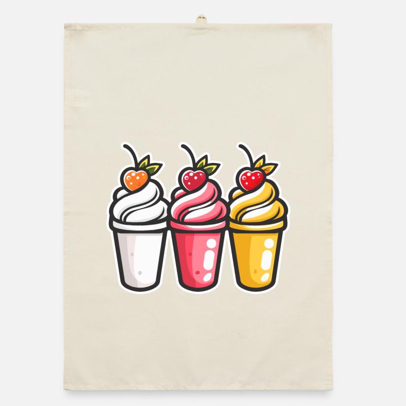 Eiscreme Becher Organic Geschirrtuch