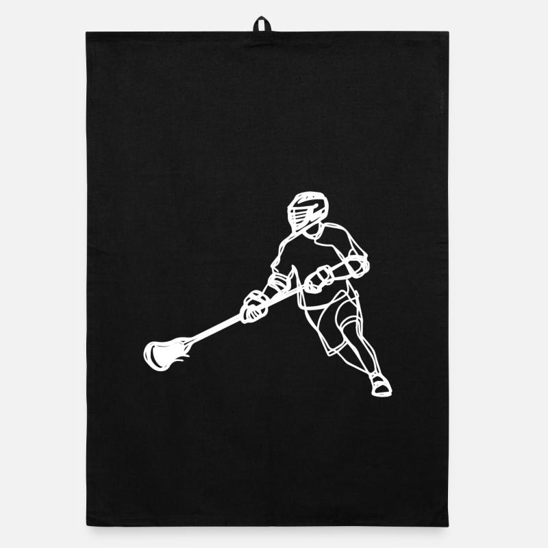 Lacrosse Spieler - Organic Geschirrtuch - Schwarz