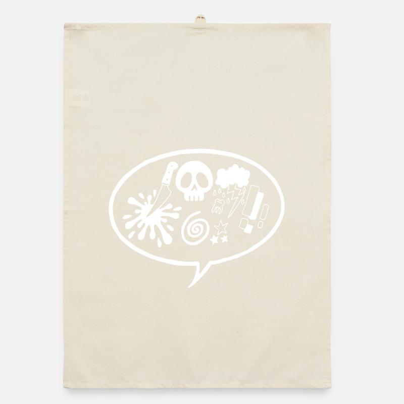 Comic (weiß) Organic Geschirrtuch