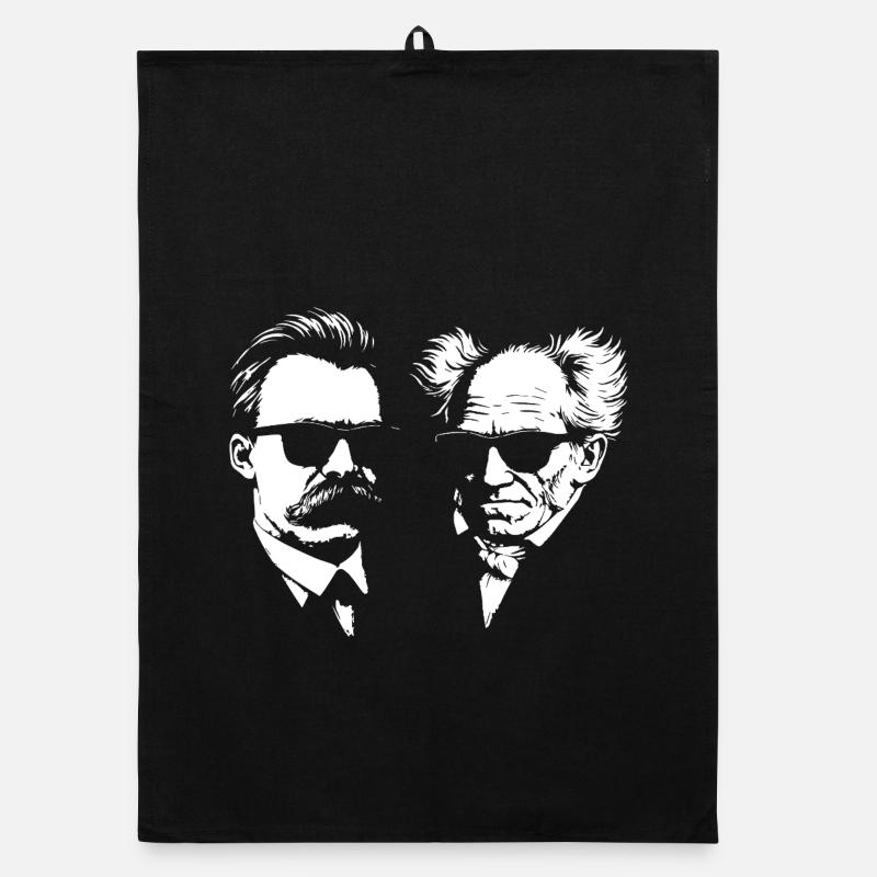 German Philosophers Nietzsche and Schopenhhauer Organic dish towel