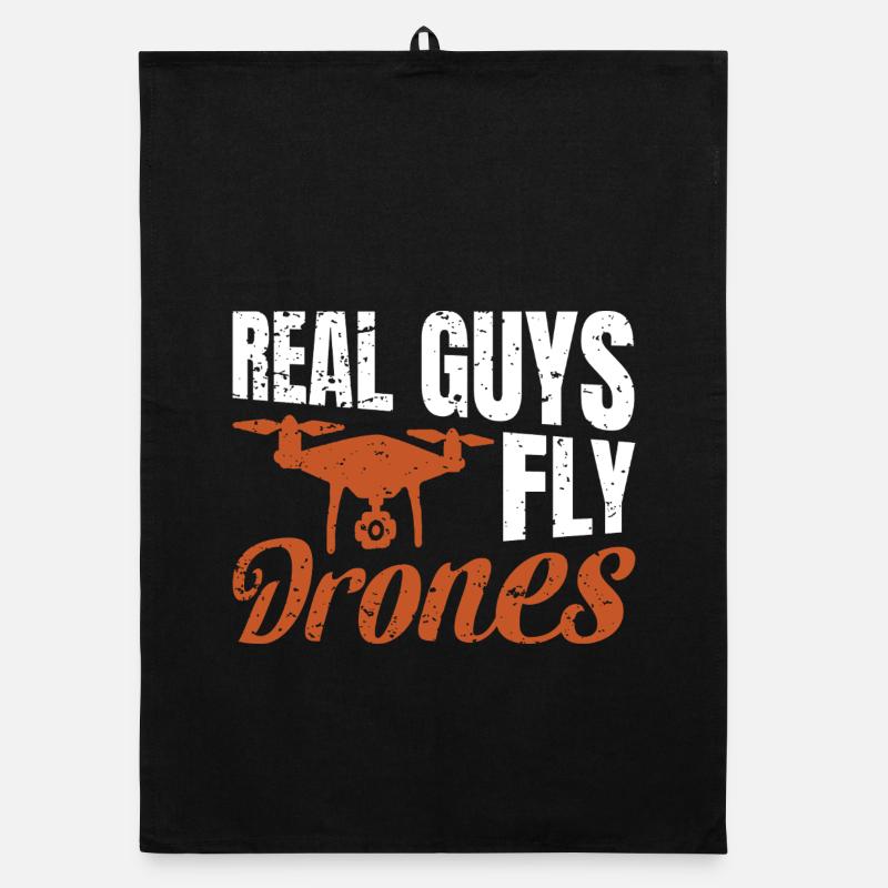 Real Guys fly Drones Organic dish towel