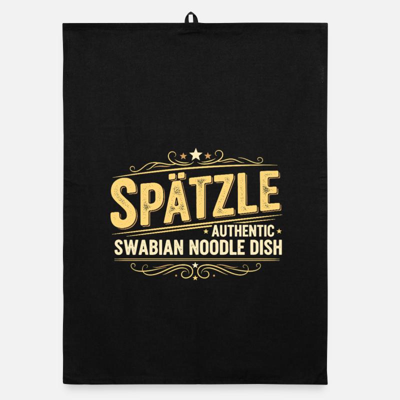 Spätzle, plat de nouilles souabe authentique, design Torchon bio